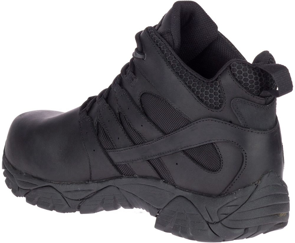 Botas Homem - Merrell Moab 2 Mid Tactical Response Waterproof Comp Toe Wide Width - Pretas - MOL9025